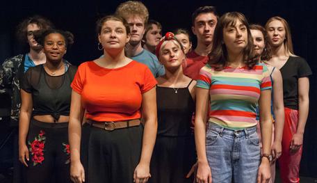A production shot of members of Sheffield People's Theatre Young Company's production of Losing It