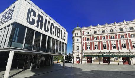 The Crucible and Lyceum theatres, next to one another in the bright sunshine