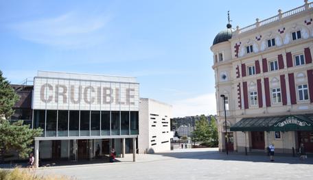 Exteriors of Crucible and Lyceum from Tudor Square