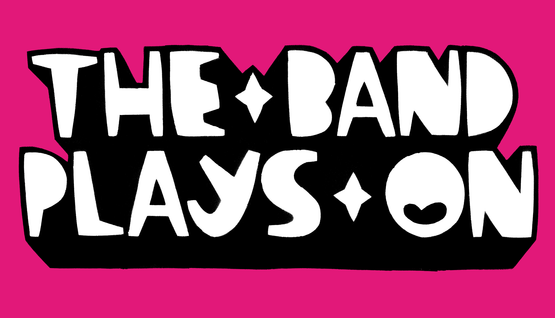 Kid Acne street art artwork of the title The Band Plays On