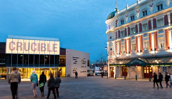 Exterior of Sheffield Theatres from Tudor Square